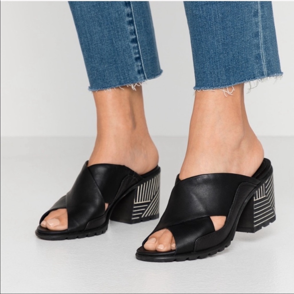 Nwob Sorel Nadia Geometric Leather Mules 7